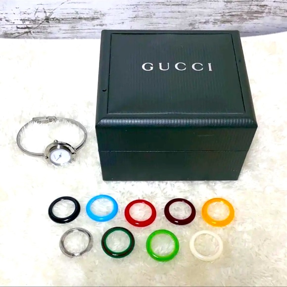 GUCCI vintage RARE collectable watch bracelet with changing color bezels - Picture 1 of 10